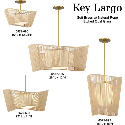 Key Largo 1 Light 10 inch Soft Brass Pendant Ceiling Light